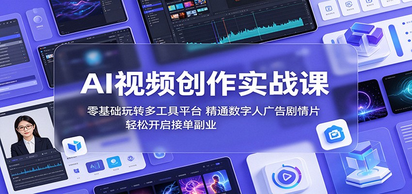 AI视频创作实战课：零基础玩转多工具平台，精通数字人广告、剧情片，轻松开启接单副业-止水留痕