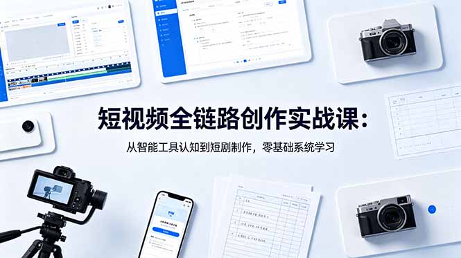 短视频全链路创作实战课：从智能工具认知到短剧制作，零基础系统学习-止水留痕