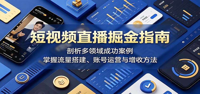 短视频直播掘金指南：剖析多领域成功案例，掌握流量搭建、账号运营与增收方法-止水留痕