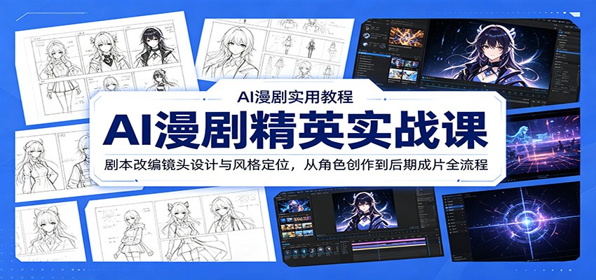 AI漫剧精英实战课：剧本改编镜头设计与风格定位，从角色创作到后期成片全流程-止水留痕