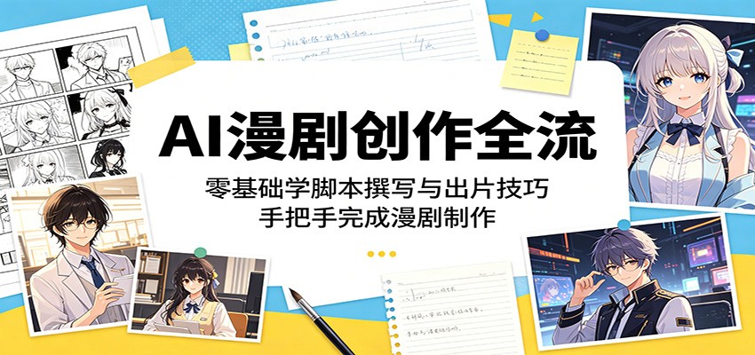 AI漫剧创作全流程：零基础学脚本撰写与出片技巧，手把手完成漫剧制作-止水留痕