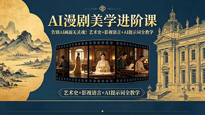 告别AI画面无灵魂！AI漫剧美学进阶课-更新，艺术史+影视语言+AI提示词全教学-止水留痕