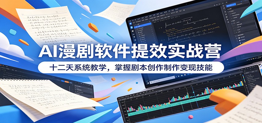 AI漫剧软件提效实战营：十二天系统教学，掌握剧本创作制作变现技能-止水留痕