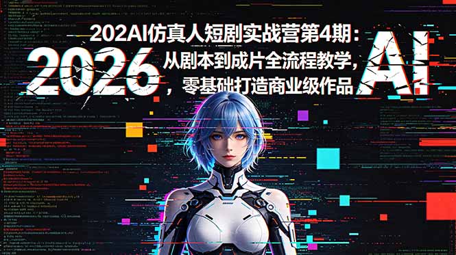 2026AI仿真人短剧实战营第4期：从剧本到成片全流程教学，零基础打造商业级作品-止水留痕