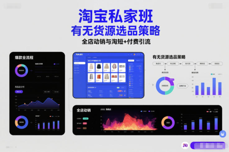 淘宝私家班，有无货源选品策略，高成功率爆款全流程打法，全店动销与淘短+付费引流(更新2026年6月1日)-止水留痕
