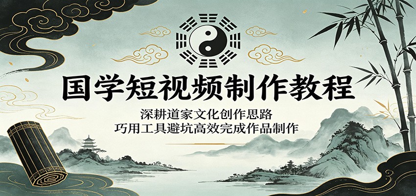 国学短视频制作教程：深耕道家文化创作思路，巧用工具避坑高效完成作品制作-止水留痕