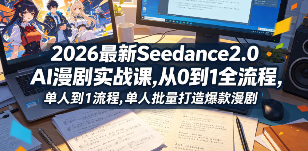 2026最新Seedance2.0 AI漫剧实战课,，从0到1全流程，单人批量打造爆款漫剧-止水留痕