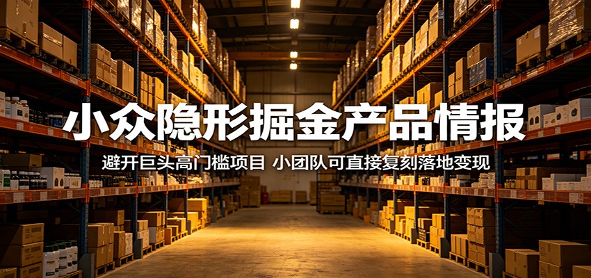 小众隐形掘金产品情报：避开巨头高门槛项目，小团队可直接复刻落地变现-止水留痕