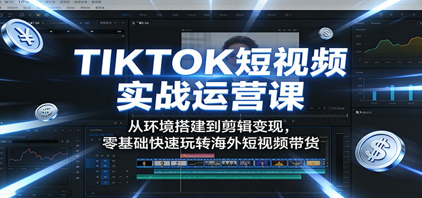 TIKTOK短视频实战运营课：从环境搭建到剪辑变现，零基础快速玩转海外短视频带货-止水留痕