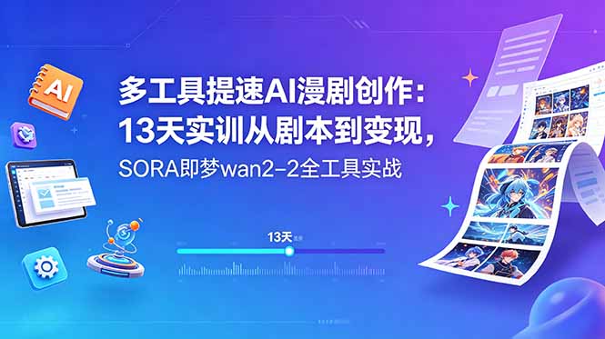 多工具提速AI漫剧创作：13天实训从剧本到变现，SORA即梦wan2-2全工具实战-止水留痕