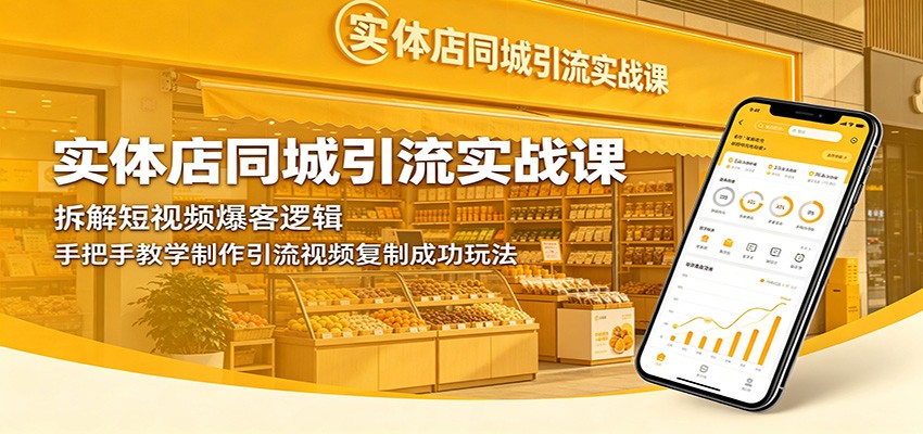 实体店同城引流实战课：拆解短视频爆客逻辑，手把手教学制作引流视频复制成功玩法-止水留痕