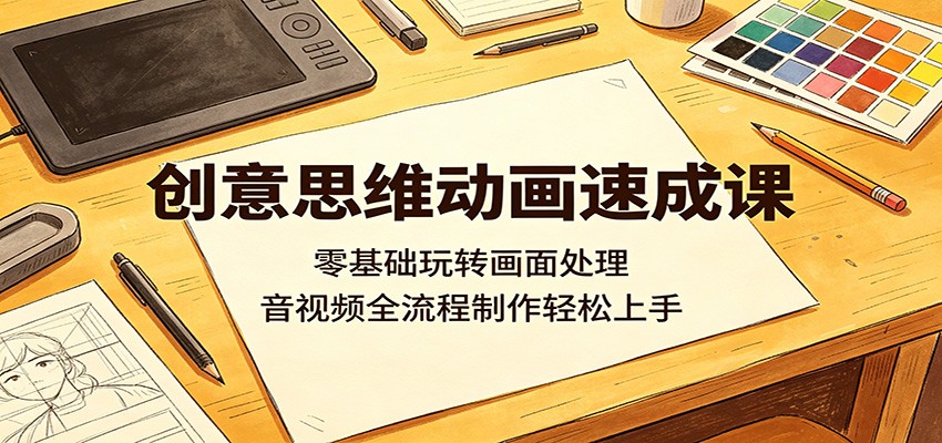 创意思维动画速成课：零基础玩转画面处理，音视频全流程制作轻松上手-止水留痕