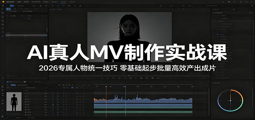 AI真人MV制作实战课：2026专属人物统一技巧，零基础起步批量高效产出成片-止水留痕