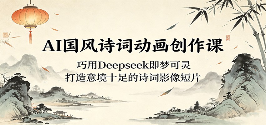 AI国风诗词动画创作课：巧用Deepseek即梦可灵，打造意境十足的诗词影像短片-止水留痕