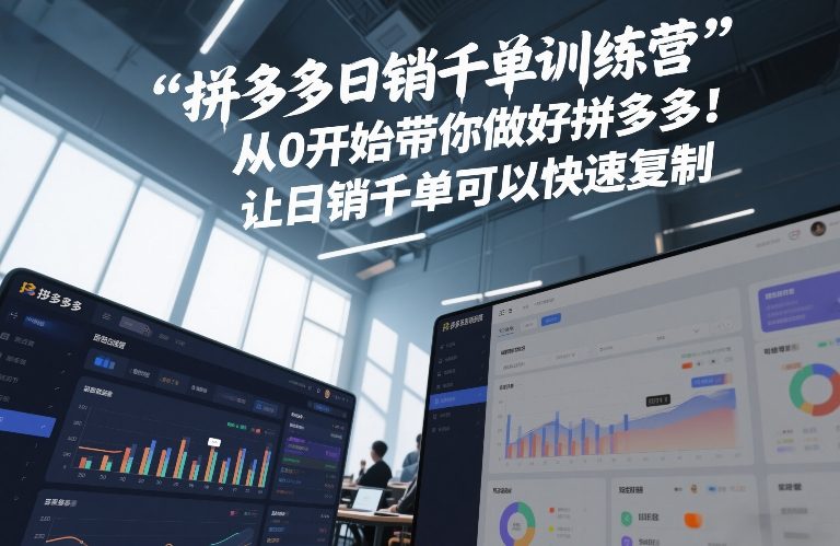 拼多多日销千单训练营，从0开始带你做好拼多多，让日销千单可以快速复制(更新26年5月)-止水留痕