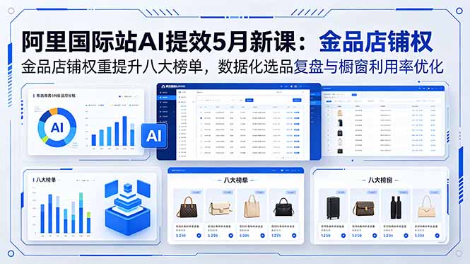 阿里国际站AI提效5月新课：金品店铺权重提升八大榜单，数据化选品复盘与橱窗利用率优化-止水留痕