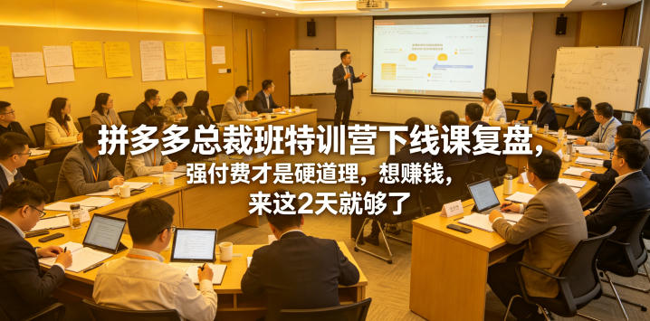 拼多多总裁班特训营下线课复盘，强付费才是硬道理，想賺钱，来这2天就够了-止水留痕