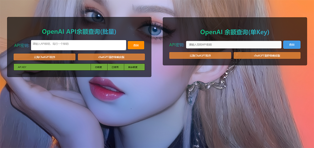 ChatGPT在线查询余额小工具源码-止水留痕