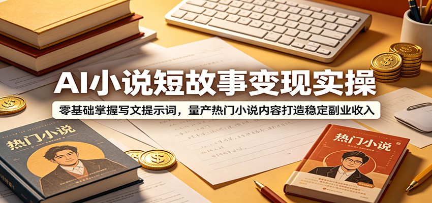 AI小说短故事变现实操：零基础掌握写文提示词，量产热门小说内容打造稳定副业收入-止水留痕