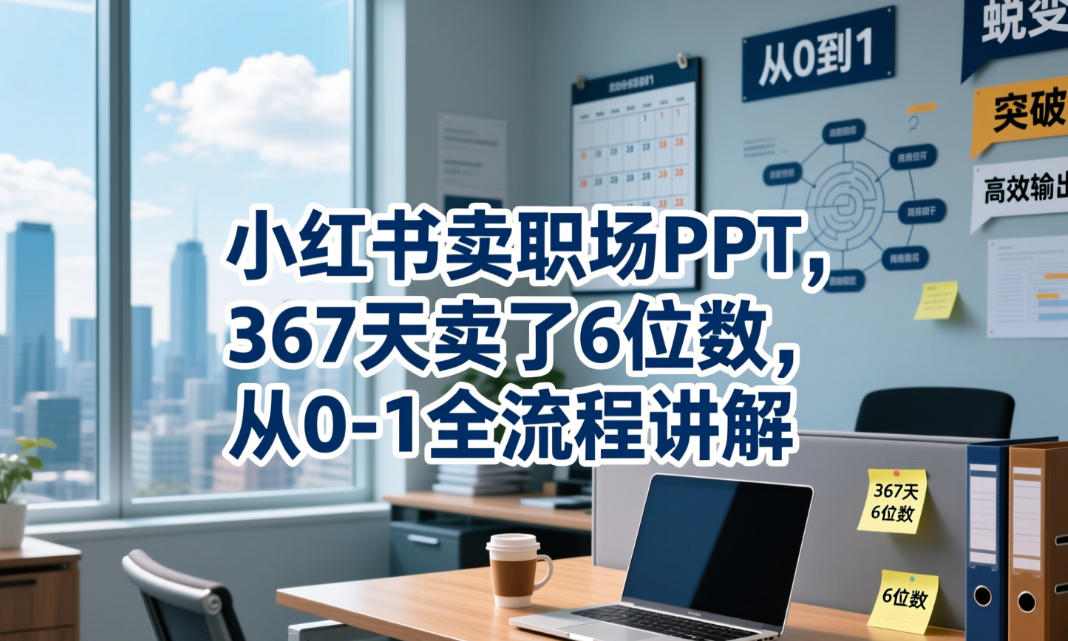 小红书卖职场PPT，367天卖了6位数，从0-1全流程讲解-止水留痕