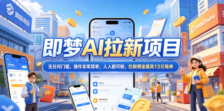2026年即梦AI拉新项目最新玩法，无任何门槛，操作非常简单，人人都可做，拉新佣金最高13元每单-止水留痕