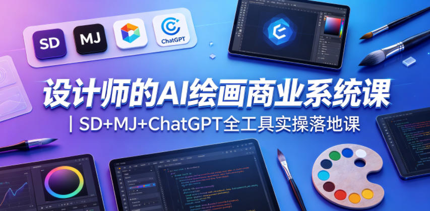 设计师的AI绘画商业系统课|SD+MJ+ChatGPT全工具实操落地课-止水留痕