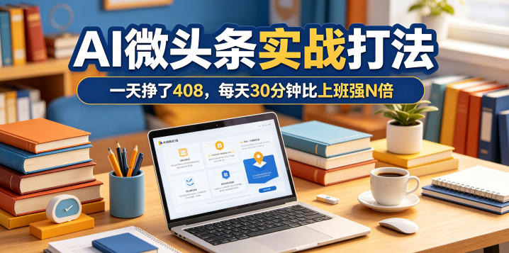 一天挣了408，AI微头条实战打法，每天30分钟比上班强N倍-止水留痕