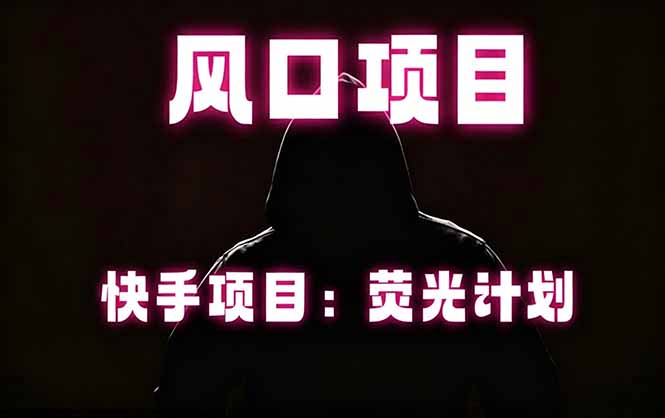 快手风口项目，荧光计划托管，长期稳定，适合批量做-止水留痕