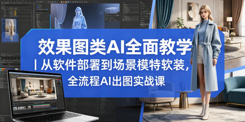 效果图类AI全面教学|从软件部署到场景模特软装,全流程AI出图实战课-止水留痕