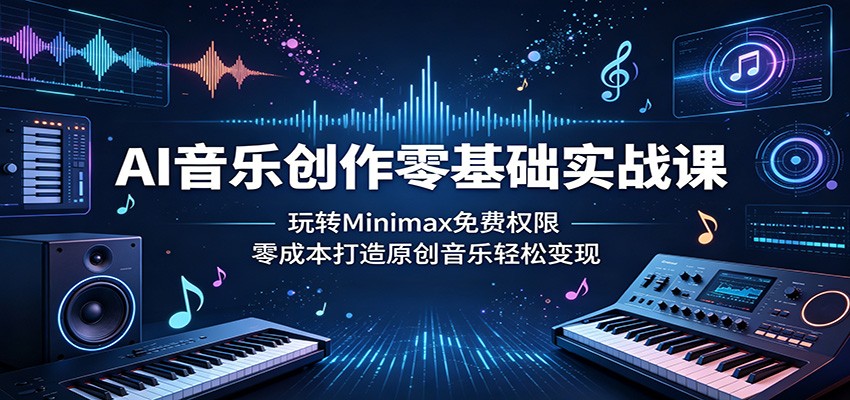 AI音乐创作零基础实战课：玩转Minimax免费权限，零成本打造原创音乐轻松变现-止水留痕
