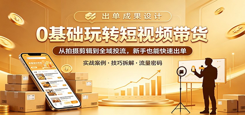 0基础玩转短视频带货：从拍摄剪辑到全域投流，新手也能快速出单-止水留痕