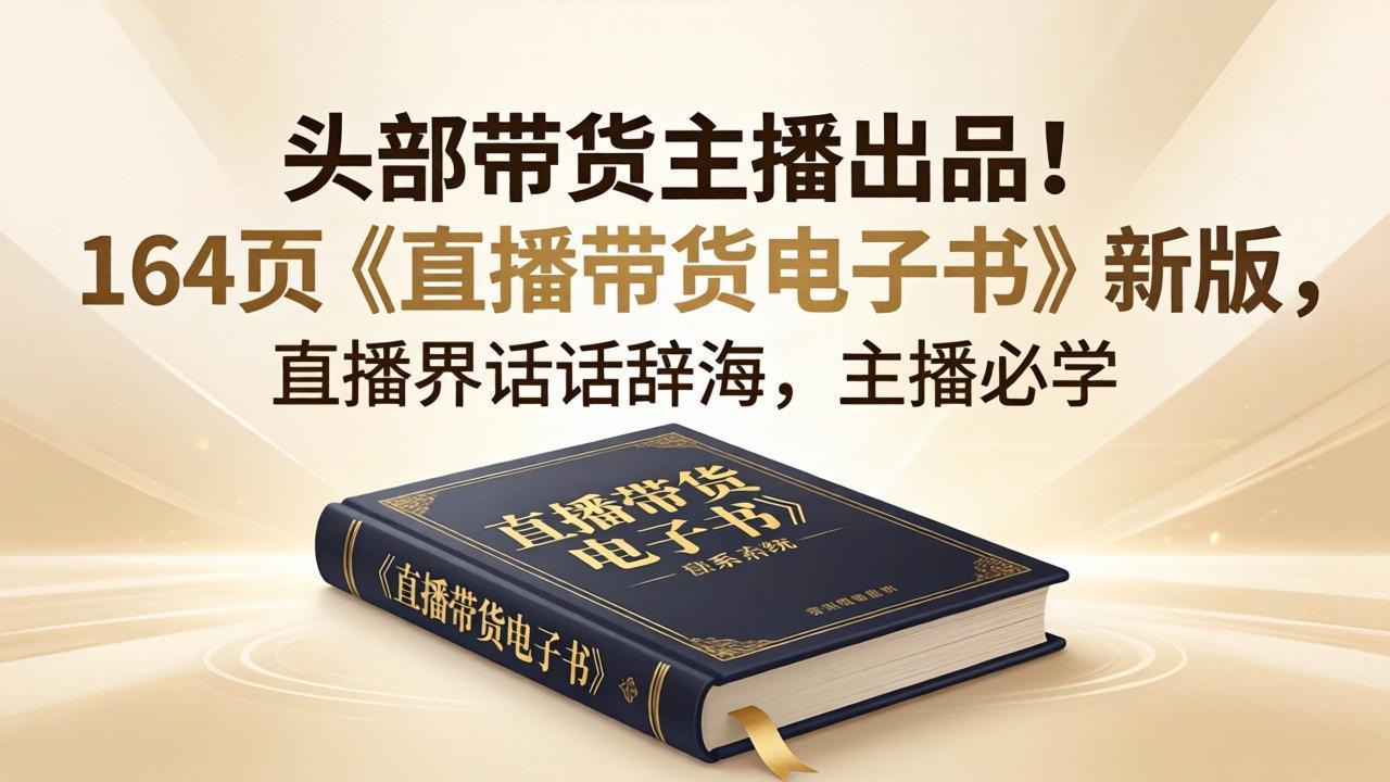 头部带货主播出品！164页《直播带货电子书》新版，直播界话术辞海，主播必学-止水留痕