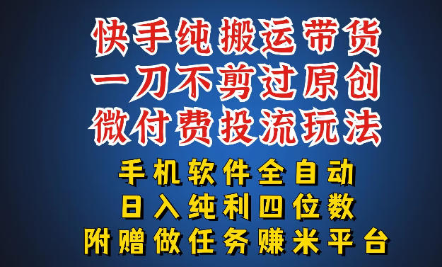 最新黑科技快手搬运带货方法，手机就能操作，轻松带你日入四位数【揭秘】-止水留痕