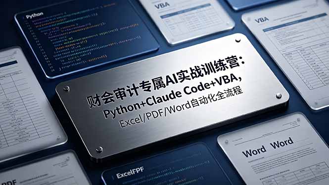 财会审计专属 AI实战训练营：Python+Claude Code+VBA，Excel/PDF/Word自动化全流程-止水留痕