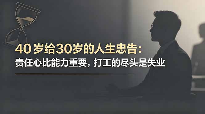 付费文章：40岁给30岁的人生忠告：责任心比能力重要，打工的尽头是失业-止水留痕