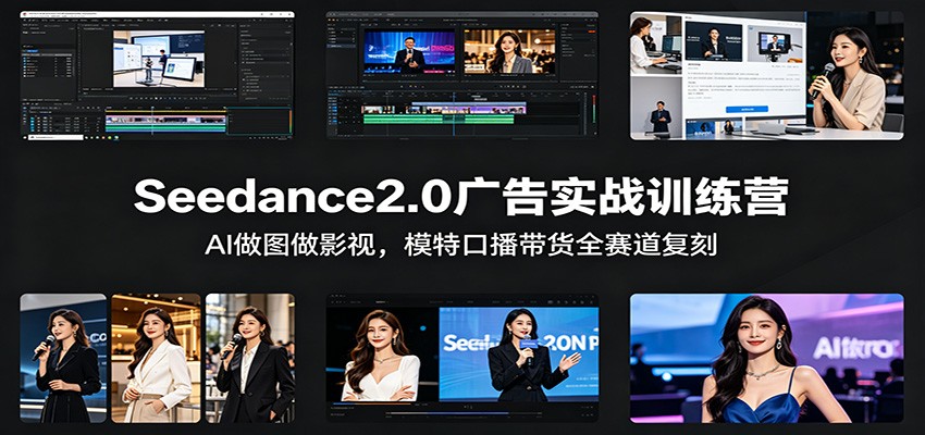 Seedance2.0广告实战训练营：AI做图做影视，模特口播带货全赛道复刻-止水留痕