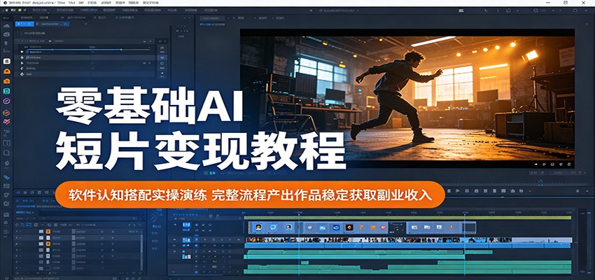 零基础AI短片变现教程：软件认知搭配实操演练，完整流程产出作品稳定获取副业收入-止水留痕