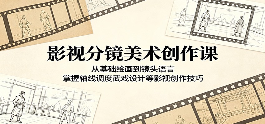影视分镜美术创作课：从基础绘画到镜头语言，掌握轴线调度武戏设计等影视创作技巧-止水留痕