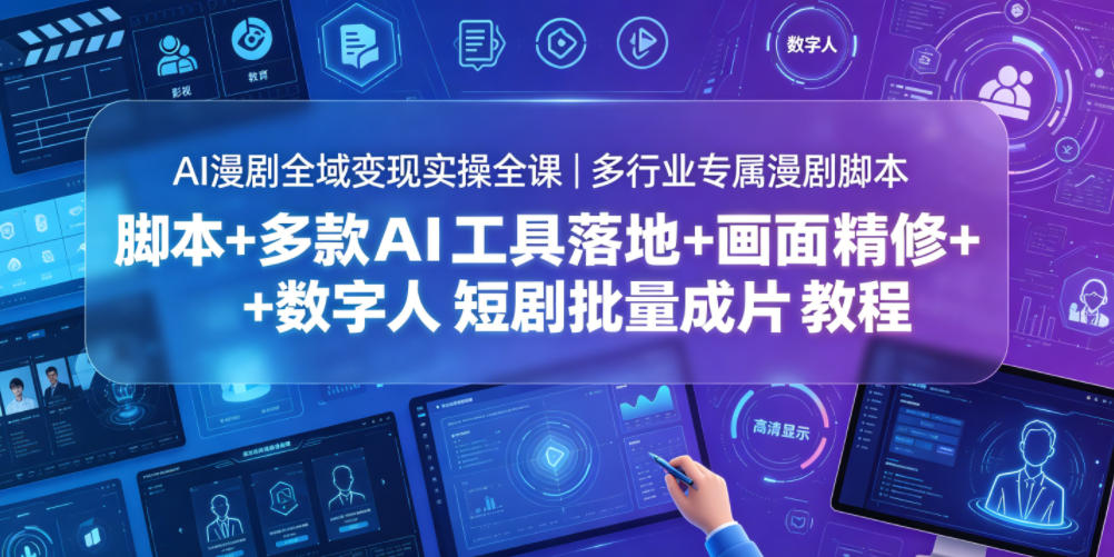 AI漫剧全域变现实操全课｜多行业专属漫剧脚本+多款AI工具落地+画面精修+数字人短剧批量成片全教程-止水留痕