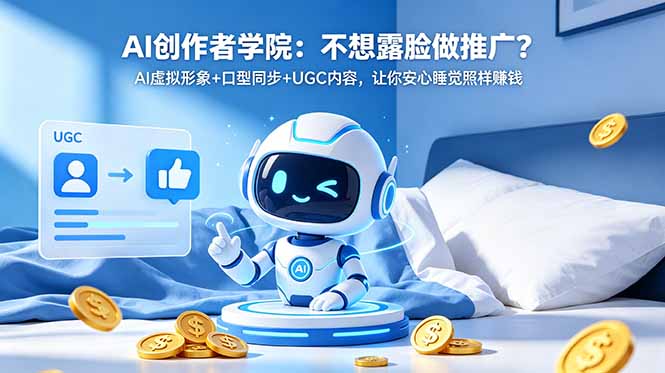 AI创作者学院：不想露脸做推广？AI虚拟形象+口型同步+UGC内容，让你安心睡觉照样赚钱-止水留痕