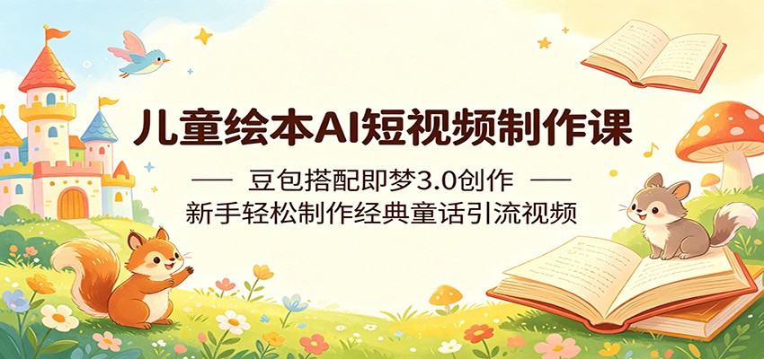 儿童绘本AI短视频制作课：豆包搭配即梦3.0创作，新手轻松制作经典童话引流视频-止水留痕