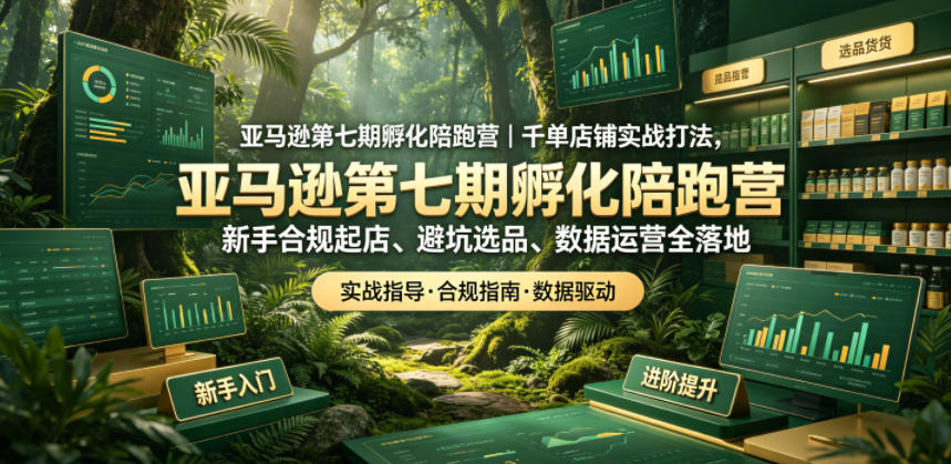 亚马逊第七期孵化陪跑营｜千单店铺实战打法，新手合规起店、避坑选品、数据运营全落地(更新0625)-止水留痕