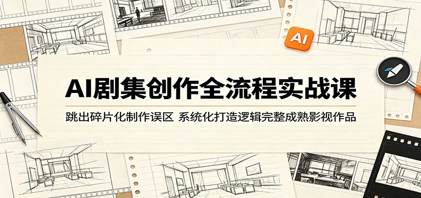 AI剧集创作全流程实战课：跳出碎片化制作误区，系统化打造逻辑完整成熟影视作品-止水留痕