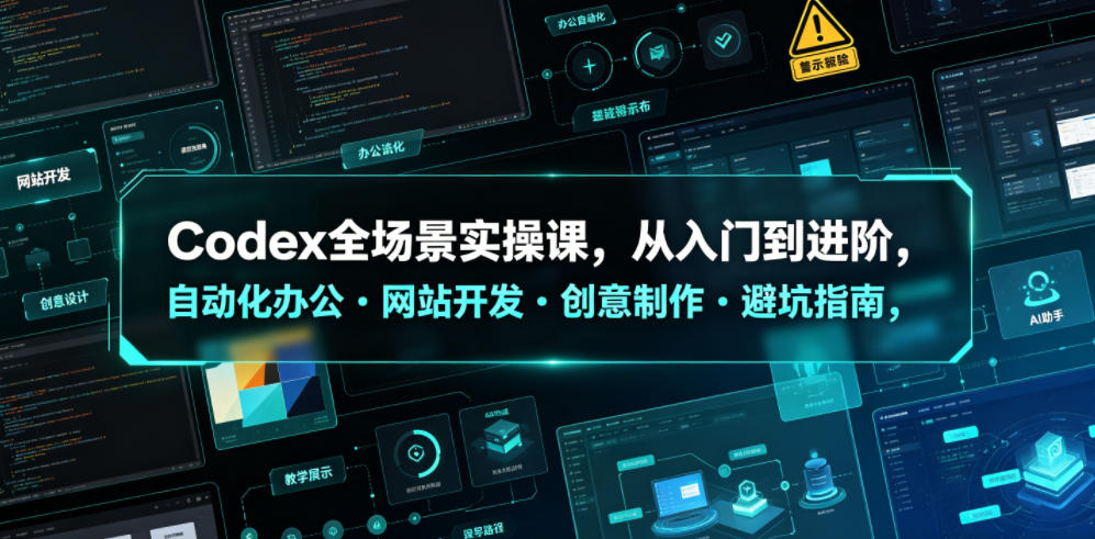 Codex全场景实操课，从入门到进阶，自动化办公・网站开发・创意制作・避坑指南，全流程教学-止水留痕