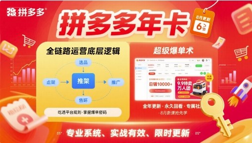 拼多多年卡，拼多多全链路运营底层逻辑，超级爆单术【更新26年6月】-止水留痕