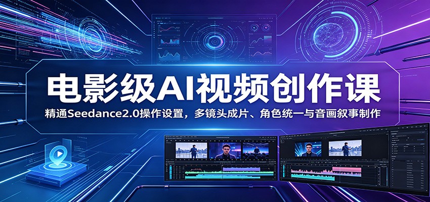 电影级AI视频创作课:精通Seedance2.0操作设置,多镜头成片、角色统一与音画叙事制作-止水留痕