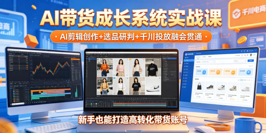 AI带货成长系统实战课,AI剪辑创作+选品研判+千川投放融会贯通,新手也能打造高转化带货账号(更新2026年)-止水留痕