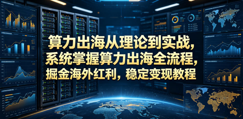 算力出海从理论到实战，系统掌握算力出海全流程，掘金海外红利，稳定变现教程-止水留痕