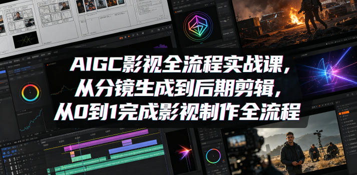AIGC影视全流程实战课，从分镜生成到后期剪辑，从0到1完成影视制作全流程-止水留痕