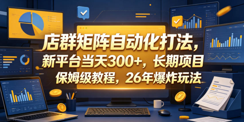 店群矩阵自动化打法，新平台当天300+，长期项目，保姆级教程，26年爆炸玩法【揭秘】-止水留痕